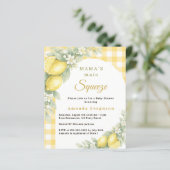 Lemon gingham main squeeze Baby Shower invitation (Stehend Vorderseite)