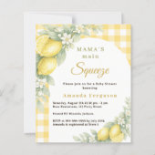 Lemon gingham main squeeze Baby Shower invitation (Vorderseite)