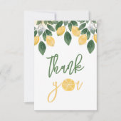 Lemon Girl Baby Dusche Vielen Dank Flachbild-Karte Dankeskarte (Vorderseite)