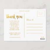 Lemon Gold Foil Vielen Dank Script Typografy Foto Postkarte (Rückseite)