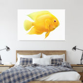 Lemon Gold Severum Cichlid Fisch ummantelt Canvas Leinwanddruck (Insitu (Schlafzimmer))