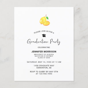Lemon Graduation Party Elegant Simple