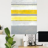 'Lemon' Graue und gelbe Abstrakte Kunst Poster dru (Heimbüro)