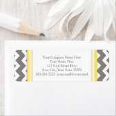 Lemon Gray Chevrons Business Contact Info Labels (Insitu)