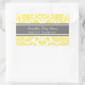 Lemon Gray Damask Baby Dusche Pflegeaufkleber Rechteckiger Aufkleber (Tasche)