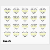 Lemon Gray Damask Babydusche Sticker (Blatt)