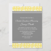 Lemon Gray Damask Bridal Lunch Einladungskarten (Rückseite)