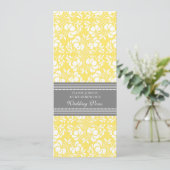 Lemon Gray Damask Hochzeitstag Erneuerbare Einladu Einladung (Stehend Vorderseite)