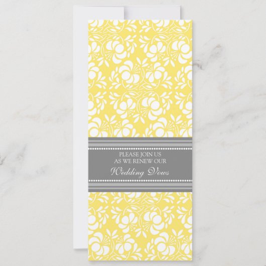 Lemon Gray Damask Hochzeitstag Erneuerbare Einladu Einladung (Vorderseite)