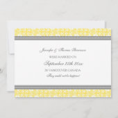 Lemon Gray Damask Just Married Announctions Cards Ankündigung (Rückseite)