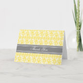 Lemon Gray Damask Kinderdusche Danke Karte (Vorderseite)