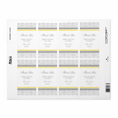 Lemon Gray Damask Wedding Labels (Vorne)