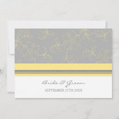 Lemon Gray Floral Wedding Cards Einladung (Rückseite)