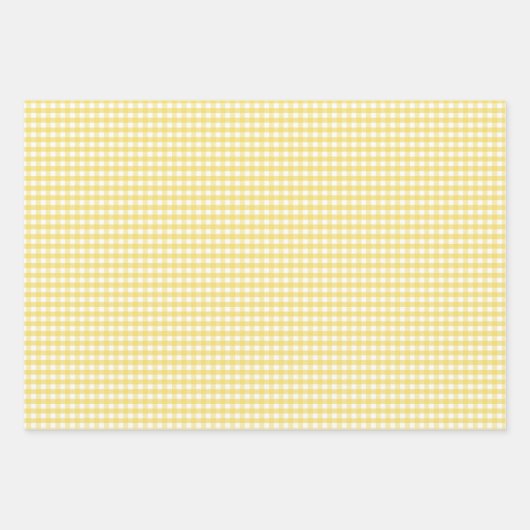 Lemon Gray Gingham Geschenkpapier Set (Vorderseite 2)