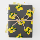 Lemon Gray Gingham Geschenkpapier Set (Beispiel)