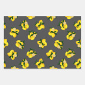 Lemon Gray Gingham Geschenkpapier Set (Vorderseite)
