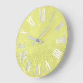 Lemon Gray Silver Glitzer Metal Roman Zahlen Große Wanduhr (Winkel)