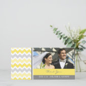 Lemon Gray Vielen Dank für Ihre Hochzeit Foto Card Dankeskarte (Stehend Vorderseite)
