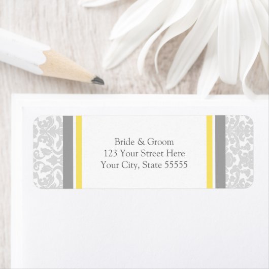 Lemon Gray Wedding Custom Rücksendeadressen-Aufkle (Insitu)