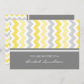 Lemon Gray Zickzack Bridal Lunch Einladung Karte (Vorne/Hinten)