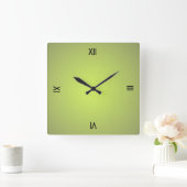 Lemon Green Black Numerals Quadratische Wanduhr (Zuhause)