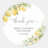 Lemon Green Citrus Baby Shower Stickers (Vorderseite)