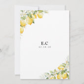 Lemon Green Citrus Bridal Dusche Einladung (Rückseite)