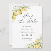 Lemon Green Citrus Save the Date Card (Vorderseite)