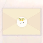 Lemon Green Citrus Wedding Classic Round Sticker