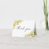 Lemon Green Citrus Wedding Danke Card (Vorderseite)