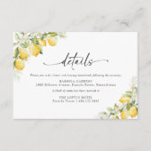 Lemon Green Citrus Wedding Details Card Begleitkarte (Vorderseite)