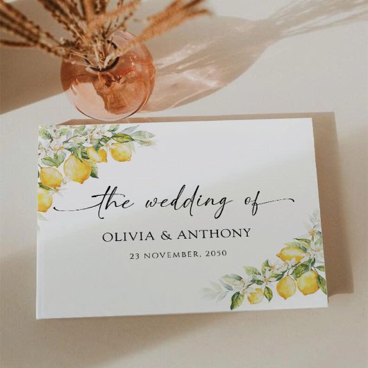 Lemon Green Citrus Wedding Guest Book Gästebuch