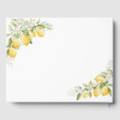Lemon Green Citrus Wedding Guest Book Gästebuch (Rückseite)
