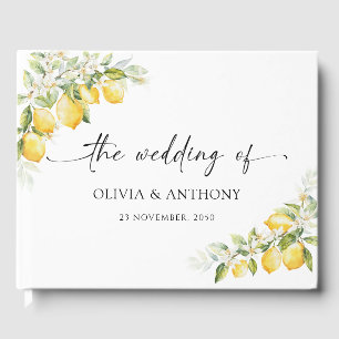 Lemon Green Citrus Wedding Guest Book Gästebuch