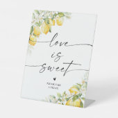 Lemon Green Citrus Wedding Liebe ist süße Zeichen Sockelschild (Vorderseite)
