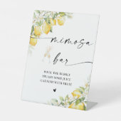 Lemon Green Citrus Wedding Mimosa Bar Sign Sockelschild (Vorderseite)