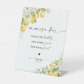 Lemon Green Citrus Wedding Mimosa Bar Sign Sockelschild (Vorderseite)