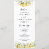 Lemon Green Citrus Wedding Programm (Vorderseite)