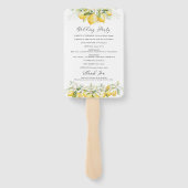 Lemon Green Citrus Wedding Programm Hand Fan Fächer (Rückseite)