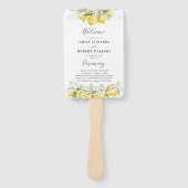 Lemon Green Citrus Wedding Programm Hand Fan Fächer (Vorderseite)