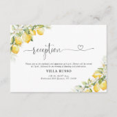 Lemon Green Citrus Wedding Reception Card Begleitkarte (Vorderseite)