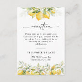 Lemon Green Citrus Wedding Reception Card Begleitkarte (Vorderseite)