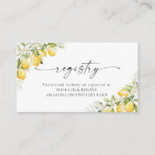 Lemon Green Citrus Wedding Registrierungskarte Begleitkarte (Vorderseite)