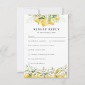 Lemon Green Citrus Wedding RSVP Card (Vorderseite)