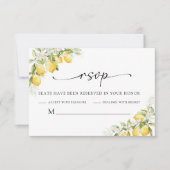 Lemon Green Citrus Wedding RSVP Card (Vorderseite)