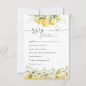 Lemon Green Citrus Wedding RSVP Card Karte (Vorderseite)