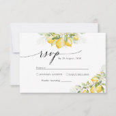 Lemon Green Citrus Wedding RSVP Card Karte (Vorderseite)