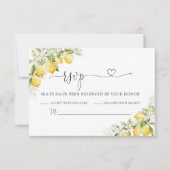 Lemon Green Citrus Wedding RSVP Card Karte (Vorderseite)