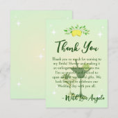 Lemon Green Cocktail Party Brautparty Dankeskarte (Vorne/Hinten)