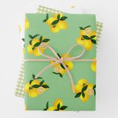 Lemon Green Gingham Geschenkpapier Set (Beispiel)